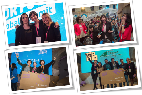 #TFFSummit Top Left: The women that change the world, Top Right: Winners Team Innovision, Bottom Left: Runner up Team FoPo, Bottom Right: winners of the special prize and runner up, Team Aahaar. Photos Courtesy Thought for Food